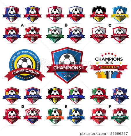 Set of soccer ( football ) badge 22666257