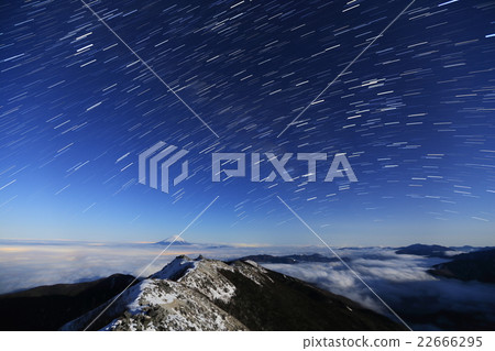 Fuji from the Southern Alps · Kannon Dake with Starry Sky and Moonlight Fuji from the Southern Alps · Kannon Dake with Starry Sky and Moonlight 22666295