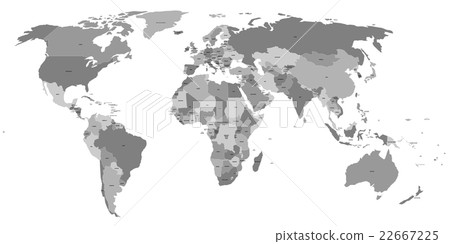Vector world map with country labels Vector world map with country labels 22667225