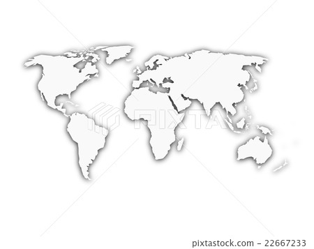 White world map with shadow silhouette White world map with shadow silhouette 22667233
