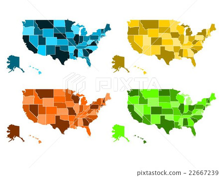 Coloured maps of United States of America Coloured maps of United States of America 22667239