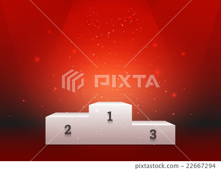 Empty template of white pedestal for winners Empty template of white pedestal for winners 22667294