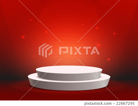 Empty template of white round podium on red Empty template of white round podium on red 22667295