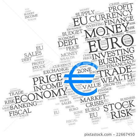 Euro word cloud with symbol of currency 22667450