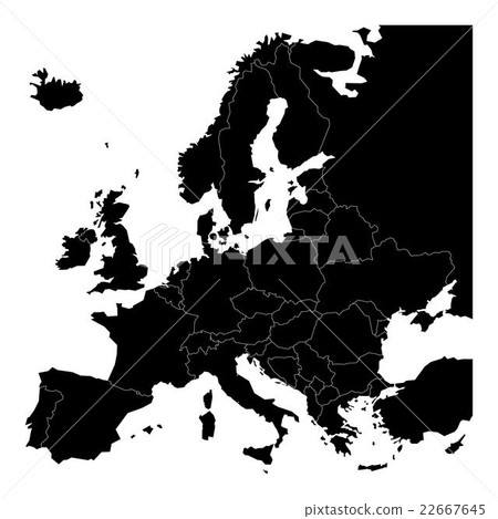 Black blank map of Europe 22667645
