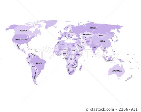 World map with names of sovereign countries 22667911