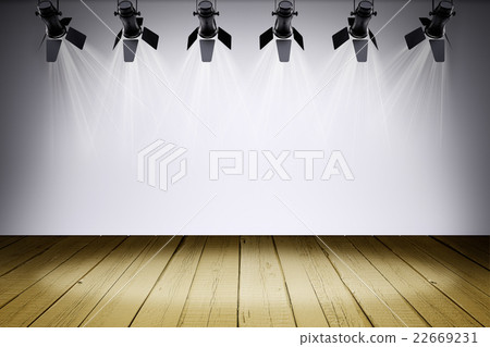 Illuminated empty concert stage Illuminated empty concert stage 22669231