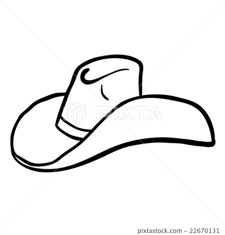 black and white cowboy hat cartoon 22670131