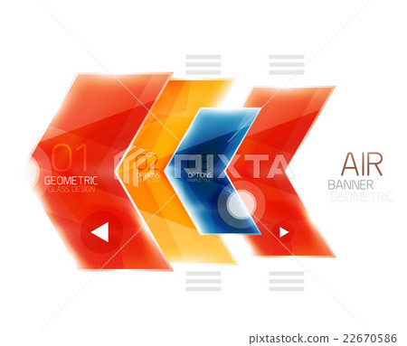 Glossy color arrow shapes with option infographic 22670586
