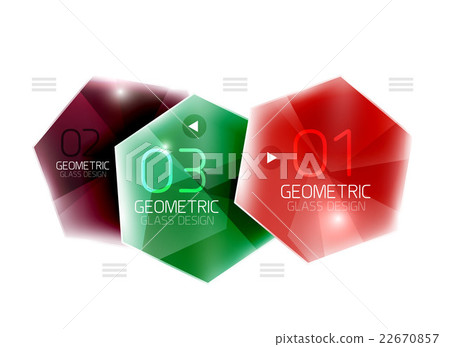 Colorful hexagon web box 22670857