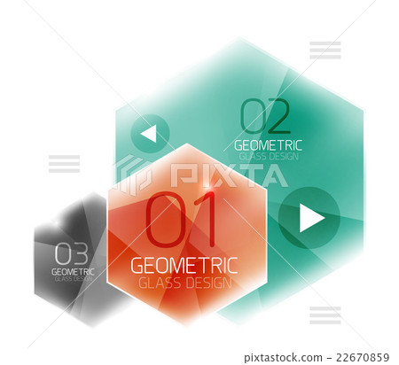 Colorful hexagon web box 22670859