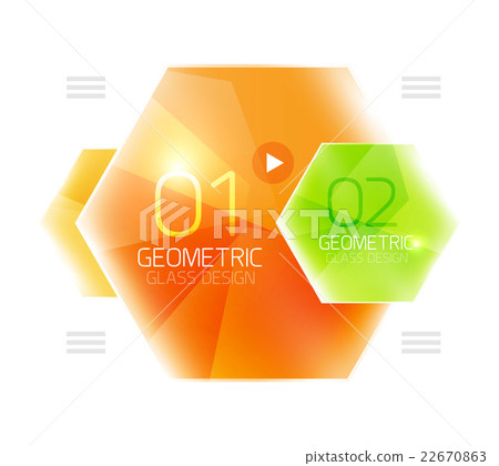 Colorful hexagon web box 22670863