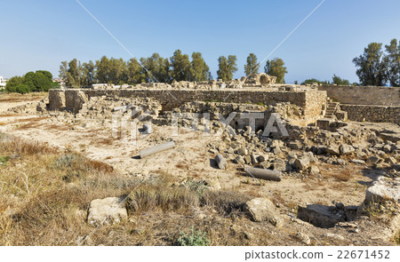 Ruins of Saranta Colones Castle in Paphos, Cyprus. 22671452