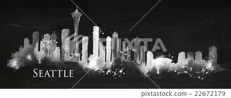 Silhouette chalk Seattle Silhouette chalk Seattle 22672179