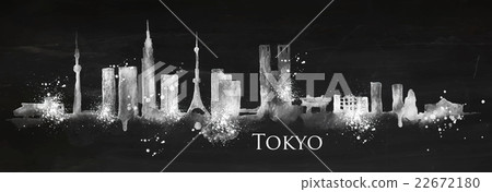 Silhouette chalk Tokyo Silhouette chalk Tokyo 22672180