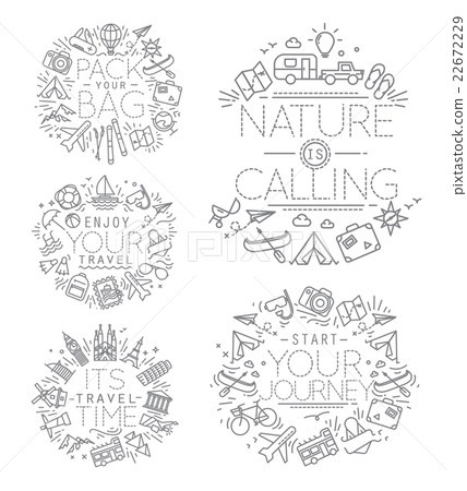 Travel monograms grey 22672229