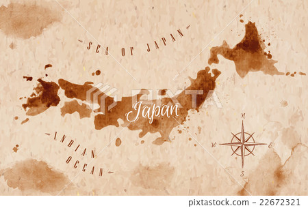 Map Japan retro 22672321