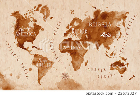 World map retro 22672327