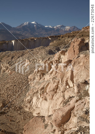 Sillar Stone Quarry and Chachani in Arequipa 22673048