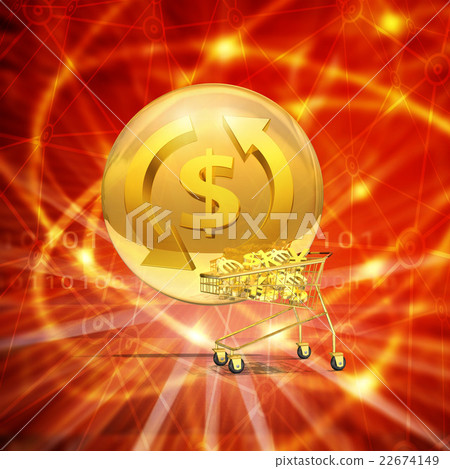 貨幣充值的購物車和美元外匯 22674149