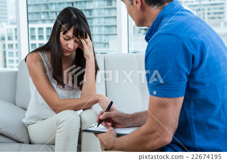 Woman consulting a therapist 22674195