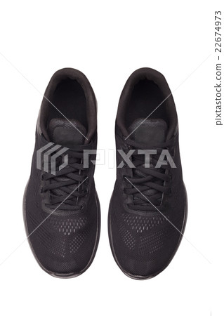 Black sport shoes isolated on white background. Black sport shoes isolated on white background. 22674973