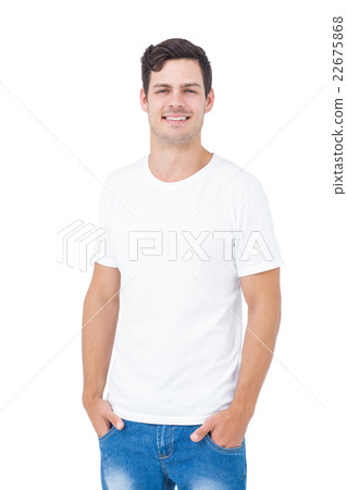 Handsome man posing with hands on pocket Handsome man posing with hands on pocket 22675868