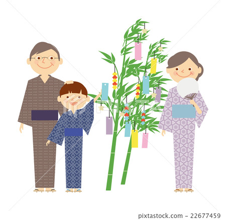 Grandfather Grandparents whole body Yukata Tanabata illustration illustration 22677459