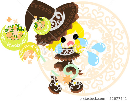 Illustration of a fashionable cute witch girl Illustration of a fashionable cute witch girl 22677541