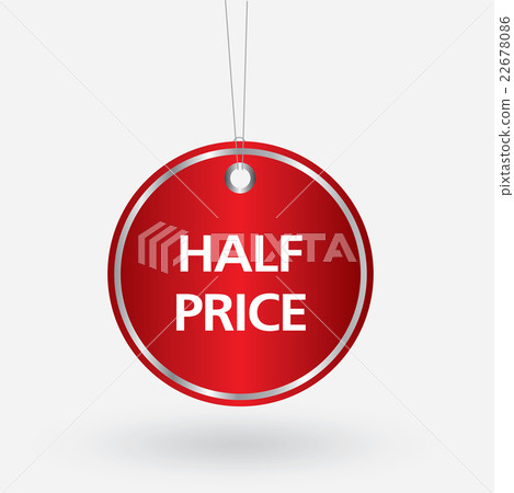 red oval half price tag. vector illustration red oval half price tag. vector illustration 22678086