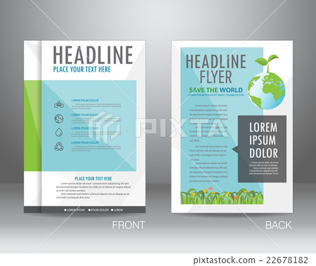 ecology brochure design template, vector 22678182