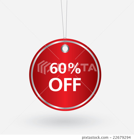 red oval discount 60 percent off tag. vector illus red oval discount 60 percent off tag. vector illus 22679294