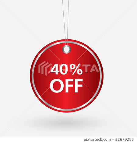 red oval discount 40 percent off tag. red oval discount 40 percent off tag. 22679296