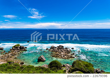 Sea, coast, shore, landscape, seascape. Okinawa, Japan, Asia. 22679396