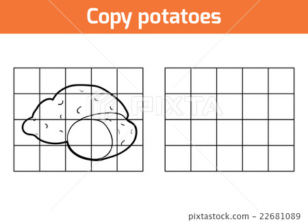 Copy the picture. Fruits and vegetables, potato Copy the picture. Fruits and vegetables, potato 22681089