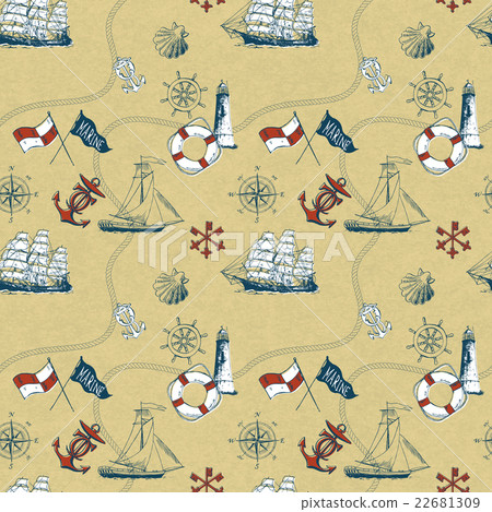 Pattern · marine · craft paper 22681309