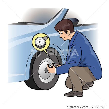 Measure the tire pressure 22681895