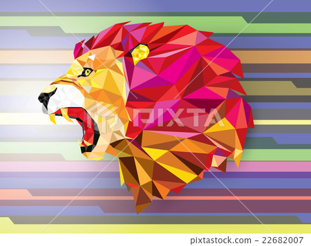 Low polygon Llion geometric pattern 22682007