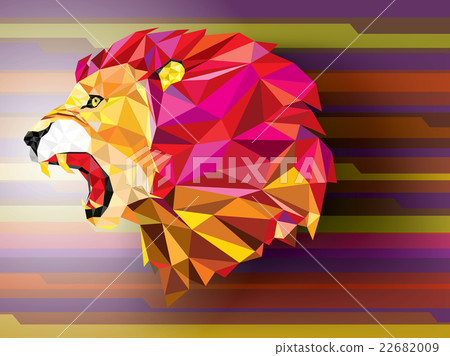 Angry lion geometric pattern 22682009