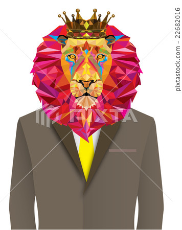 Lion man in geometric pattern 22682016