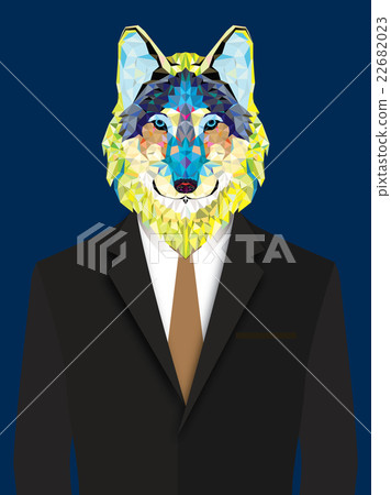 Wolf  man geometric style 22682023
