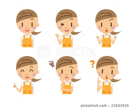 Female facial expression pose apron 22683026