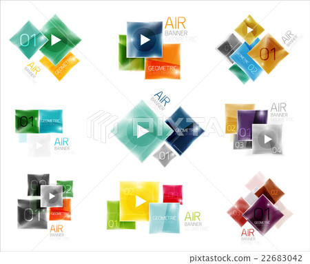 Collection of colorful square web boxes 22683042