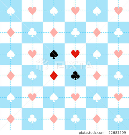 Card Suits Blue Red White Chess Board Background Card Suits Blue Red White Chess Board Background 22683209
