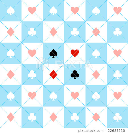 Card Suits Blue Red White Chess Board Background Card Suits Blue Red White Chess Board Background 22683210