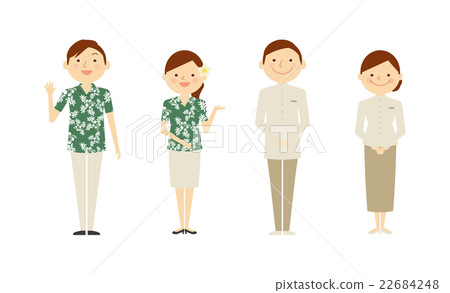 Hotel man resort working people set illustration 22684248