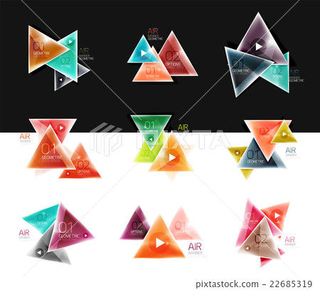 Collection of triangle web boxes - banners 22685319