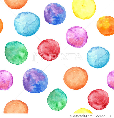 Vector seamless pattern with watercolor circles. 22686005