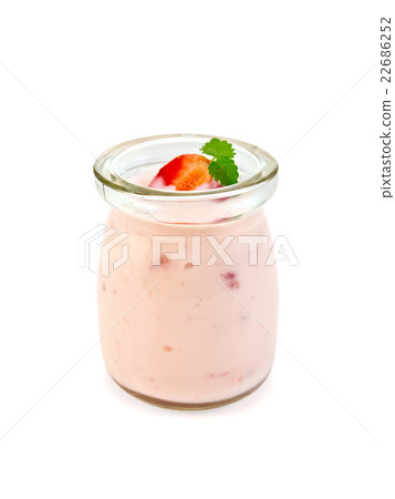 Yogurt with strawberries and mint Yogurt with strawberries and mint 22686252