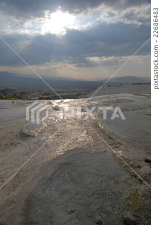 evening scene in Pamukkale evening scene in Pamukkale 22686483